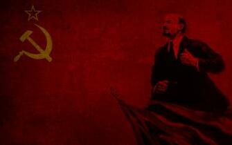 Lenin Communist Leader Soviet Flag Politics HD Wallpaper