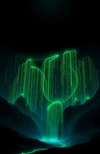 Matrix Binary Code Falling Wallpaper