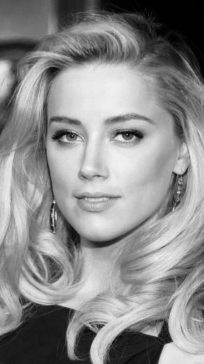 Amber Heard Black Dress Hollywood Star Android Wallpaper