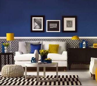 Blue And Yellow Living Room