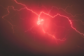Storm Clouds Strike Red Dramatic Weather