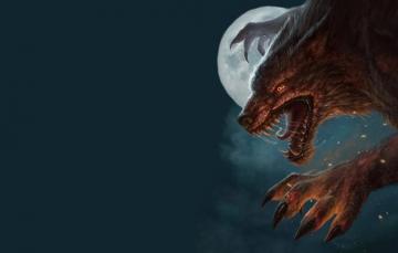 Wallpaper The Dark Background Moon Wolf Monster Beast
