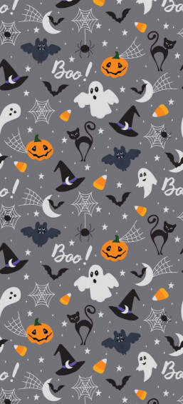 Fall Halloween iPhone Spooky Pattern Wallpaper