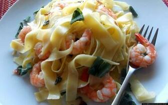 Shrimp Noodles Delicious Wallpaper Stock