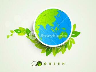 Nature Background With Globe On Green Leaves Royalty