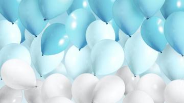 Premium Illustration Of Pastel Blue Balloons Wallpaper
