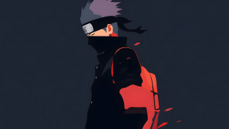 Naruto Kakashi Hatake Grey Minimalist Desktop Wallpaper In 4k