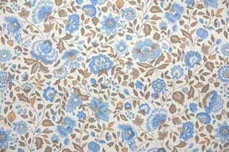 Wallpaper Blue And Brown Floral Chintz Pattern Vintage