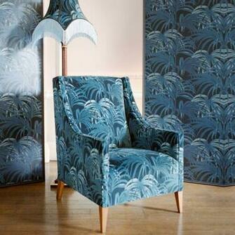 Palmeral Wallpaper Midnight Azure Pinpina
