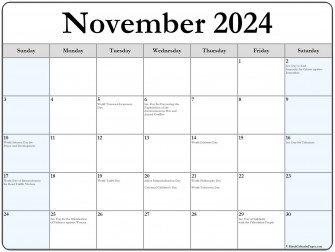 Holidays Usa Calendar November Wallpaper