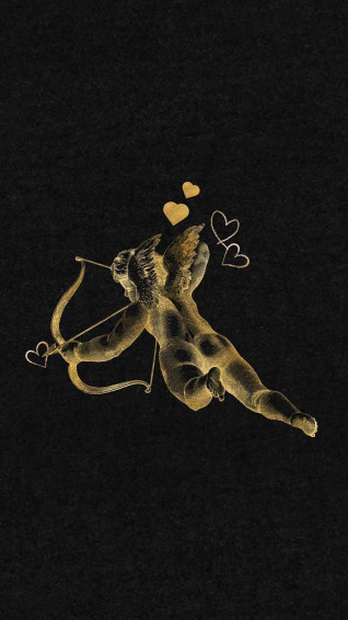 Gold Cupid iPhone Aesthetic Wallpaper