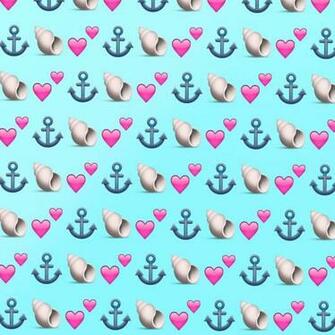 Emoji Wallpaper Sea Shell Anchor Hearts Made From Insta