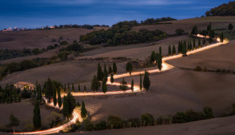 Time Lapse Road Italy Landscape Photography Tuscany HD Wallpaper