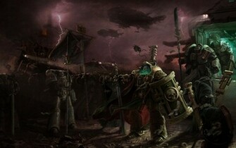 Wallpaper Warhammer 40k Thunderstorm Soldier Spaceship Desktop
