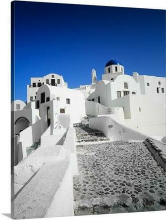 Stairs Of A House Oia Santorini Cyclades Islands Greece Wall