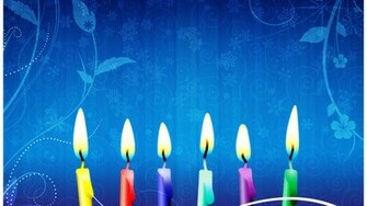 Candles On BirtHDay Blue Background Desktop Wallpaper