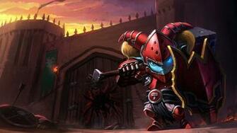 Poppy Scarlet Hammer Skin Splash Art League Of Legends Game Lol Girl