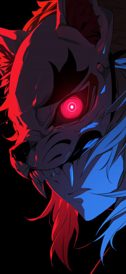 Anime Boy Beast Mask Portrait Wallpaper