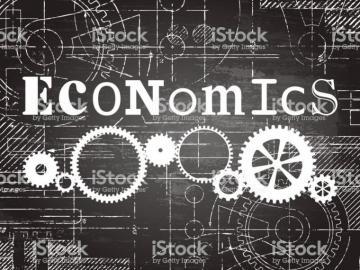 Economics Blackboard Tech Drawing Stock Illustration