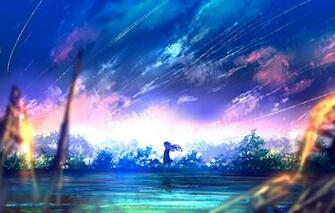 Wallpaper Girl Trees Sunset Nature Anime Art Goroku Image