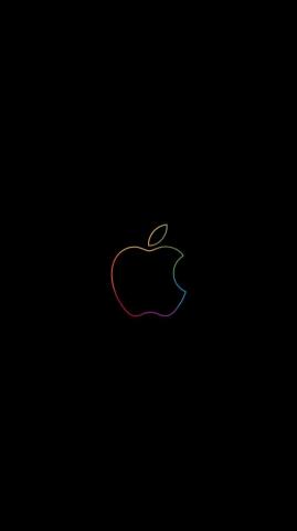 Apple Colorful Logo Minimal Wallpaper