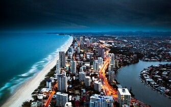 Golden City Coast Wallpaper HD