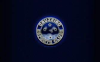 Wallpaper Cruzeiro Fc Glass Logo Blue Rhombic