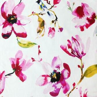 Layla Orchid Fabric Wallpaper In Floral Upholstery