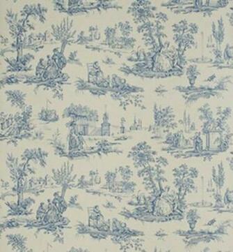 Blue Willow Fabric With Cream Background Sanderson Courting Toile