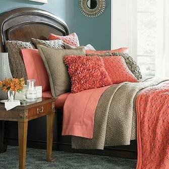 Coral Color Scheme Peach And Grey Bedrooms Multidao