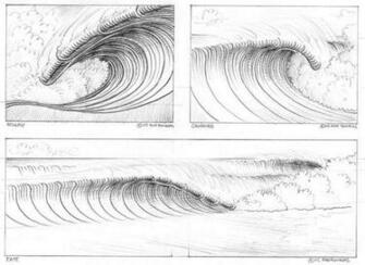 Surf Wave Drawings