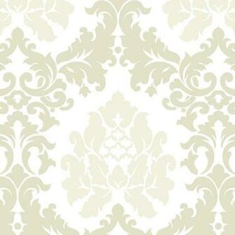 White Grey Hav40722 Haven Damask Wallpaper