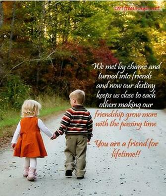 Wallpaper Friendship Little Boy Girl