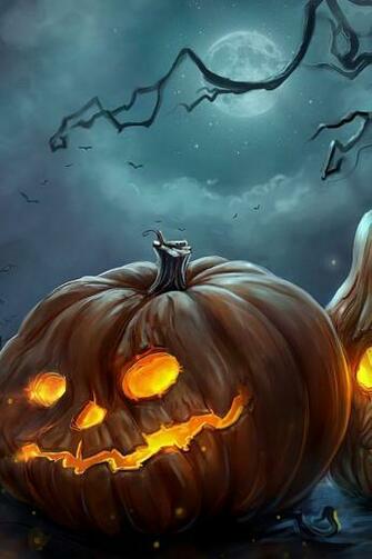 Art Halloween Night Pumpkins Mobile Wallpaper Mobiles Wall