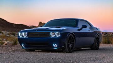 Wallpaper 4k Blue Dodge Challenger