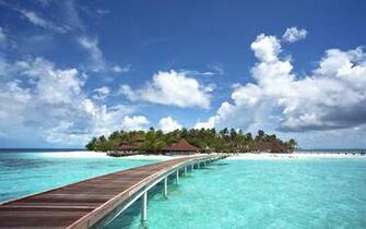 Long Pier To The Small Island Wallpaper