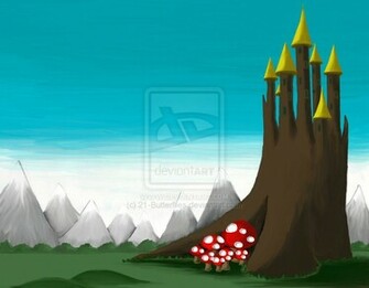 Painted Fairy Tale Background By Butterflies