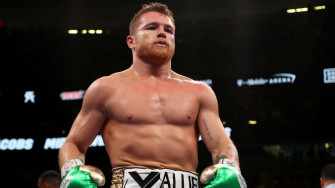Boxing Champion Canelo Alvarez In Mid Fight Punch