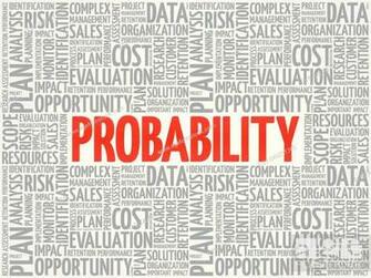 Probability Word Cloud Collage Business Concept Background Stock