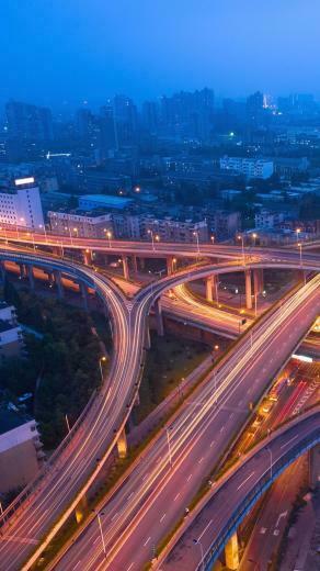 Crossroads Aerial Buildings Cityscapes Lights Desktop Bakcgrounds