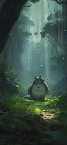 Totoro In Forest Wallpaper Aesthetic For iPhone