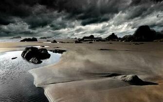 Dark And Beautiful Beach Desktop Wallpaper