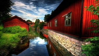 House Wallpaper Red