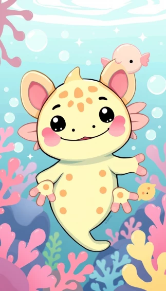 Kawaii Axolotl Wallpaper