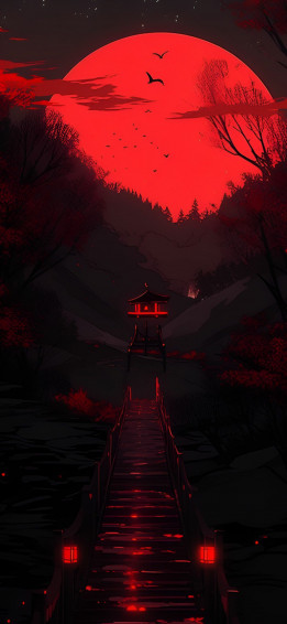 Dark Red Anime Wallpaper