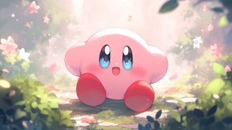 Cute Kirby Flowers Desktop Wallpaper Cool 4k
