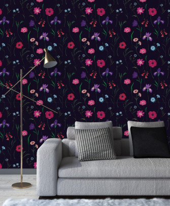 Spring Flowers On Black Background Wallpaper Lovecup