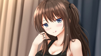 Wallpaper Brunette Anime Girl Model Hot