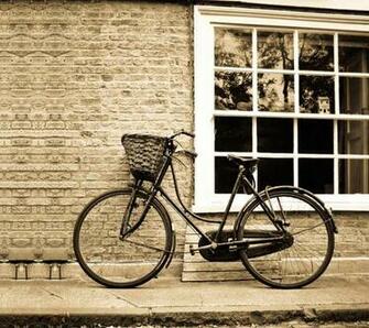Retro Bike Bicycle Old Cambridge Monotone Wall