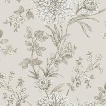 Rasch Panache Bordeaux Floral Wallpaper Beige Grey